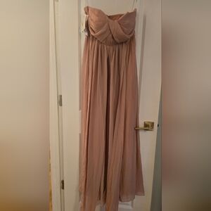 Elegant Strapless Pink Dress